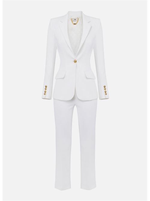 SINGLE-BREASTED SUIT WITH GOLD BUTTONS ELISABETTA FRANCHI | TP00151E2360 avorio